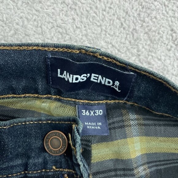 NEW Lands' End Men's Size 36X30 Flannel Lined Stretch Jeans Straight Leg - Picture 5 of 9